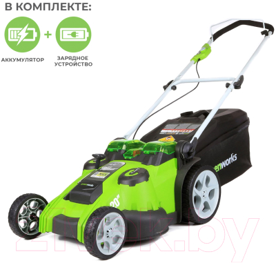 Газонокосилка электрическая Greenworks G40LM49DBK4 - фото
