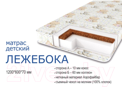 Матрас в кроватку Сонная сказка Лежебока