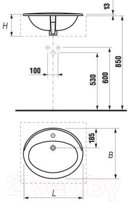 Умывальник Roca Adora 56x47 / 7327203000