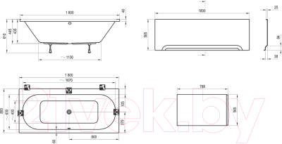 Ванна акриловая Ravak City 180x80 (C920000000)