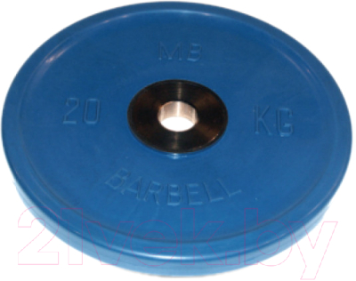 Диск для штанги MB Barbell Олимпийский d51мм 20кг (синий) - фото