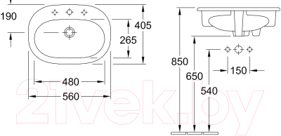 Умывальник Villeroy & Boch O.Novo 41615601