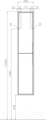 Шкаф-пенал для ванной Акватон Рико (1A216603RIB90)
