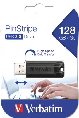 Usb flash накопитель Verbatim PinStripe Store 'n' Go 128Gb / 49319