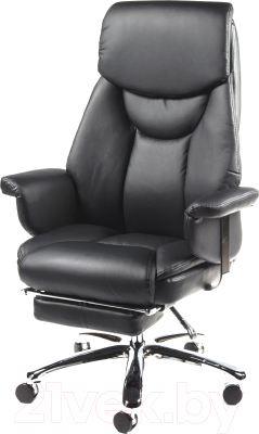 Кресло офисное Norden Parlament / H-2021-35 (хром/экокожа черный) - фото