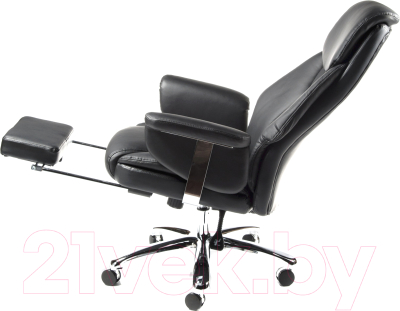 Кресло офисное Norden Parlament / H-2021-35 (хром/экокожа черный)