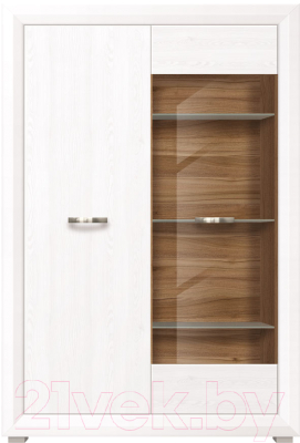 Шкаф с витриной Black Red White Malta B136-REG1W1D - фото