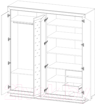 Шкаф Black Red White Malta B136-SZF4D