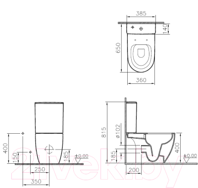 Унитаз напольный VitrA Sento Rim-Ex / 9830B003-7204