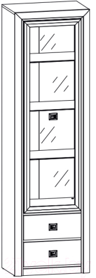 Шкаф-пенал с витриной Black Red White Коен REG1W2S