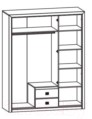 Шкаф Black Red White Коен SZF3D2S