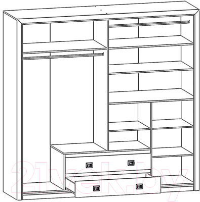 Шкаф Black Red White Коен SZF4D2S