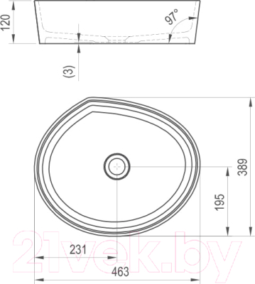 Умывальник Ravak Moon 3 / XJN01300004