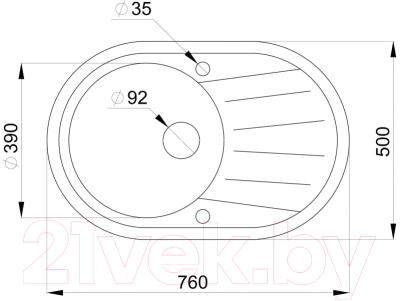 Мойка кухонная GRANULA GR-7601 (белый)