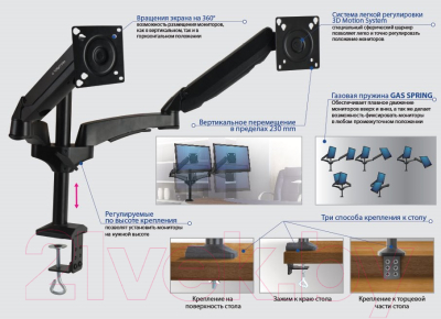 Кронштейн для 2-х ТВ Kromax Office-12