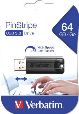 USB flash накопитель Verbatim PinStripe Store 'n' Go 64GB / 49318
