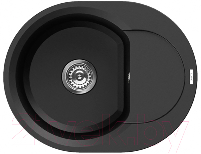 Мойка кухонная Elleci Easy Round 600 Full Black G40 / LGYR6040 - фото