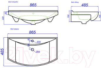 Тумба с умывальником Aqwella Allegro 85 / Agr.01.08/3