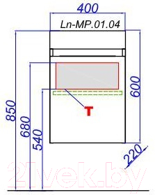 Тумба с умывальником Aqwella Лайн / Ln-MP.01.04/Ds