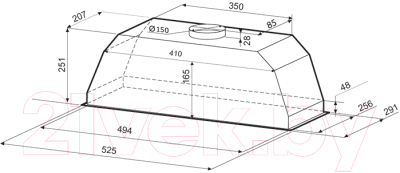 Вытяжка скрытая Krona Ameli 600 S / 00021460