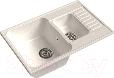 Мойка кухонная GranFest Quarz GF-Z21K (белый) - фото