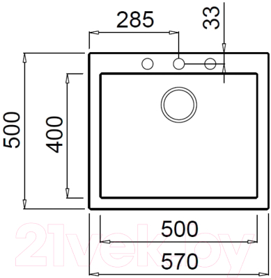 Мойка кухонная Elleci Quadra 105 Kera K96 / LKQ10596