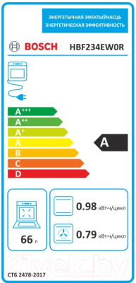 Электрический духовой шкаф Bosch HBF234EW0R