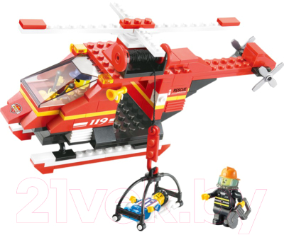 Конструктор Sluban Спасательный пожарный вертолет / M38-B0218 - фото