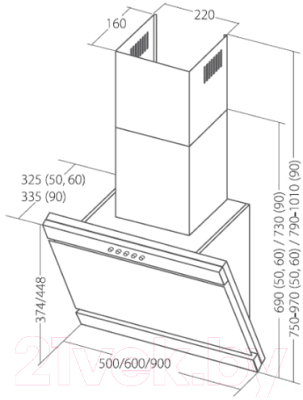 Вытяжка наклонная Akpo Kastos 60 WK-4 Eco