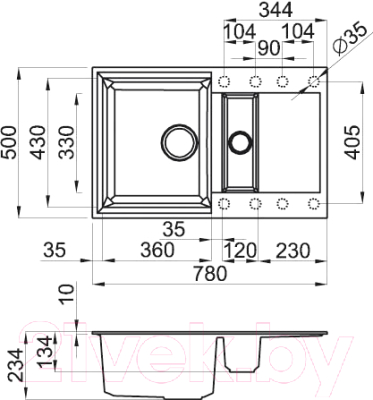 Мойка кухонная Elleci Easy 325 Tortora G43 / LGY32543