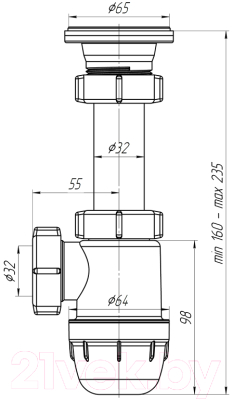 Сифон Ани Пласт Ани Юнг BM1000