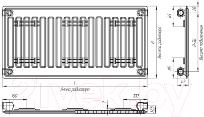Радиатор стальной Лидея ЛК 10 500x900