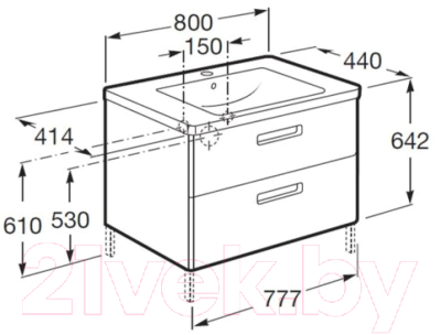 Тумба под умывальник Roca The Gap 80 / ZRU9302877
