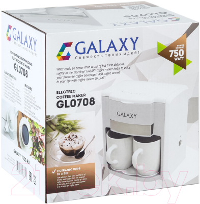 Капельная кофеварка Galaxy GL 0708 (белый)
