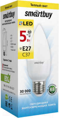 Лампа SmartBuy SBL-C37-05-30K-E27