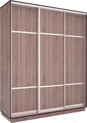 Шкаф-купе Евва 233 TS.03 / АЭП ШК.3.01 (трюфель/серебро) - фото