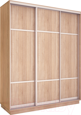 Шкаф-купе Евва 233 SS.03 / АЭП ШК.3.01 (сонома/серебро) - фото