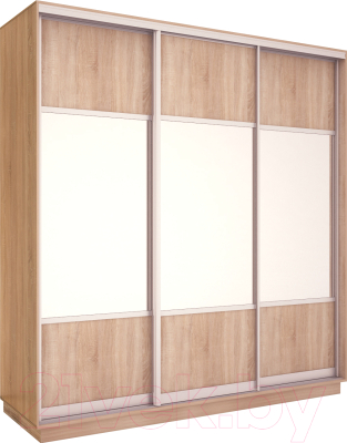 Шкаф-купе Евва 233 SS.01 / АЭП ШК.3.01 (сонома/серебро) - фото