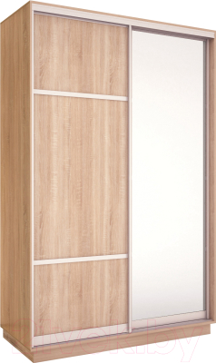 Шкаф-купе Евва 158 SS.02 / АЭП ШК.2 01 (сонома/серебро) - фото