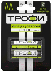 Комплект аккумуляторов Трофи HR6-2BL 2100 mAh / C0032099 - фото