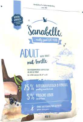 Сухой корм для кошек Bosch Petfood Sanabelle Adult Trout (400г) - фото