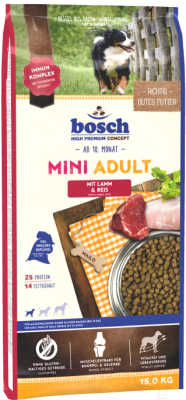 Сухой корм для собак Bosch Petfood Mini Adult Lamb&Rice (15кг) - фото