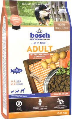 Сухой корм для собак Bosch Petfood Adult Salmon&Potato (3кг) - фото