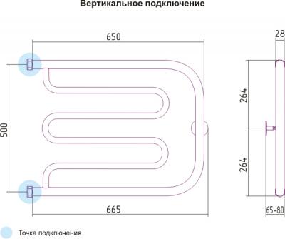 Полотенцесушитель водяной Сунержа Лира 50x65 / 00-0011-5065