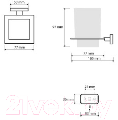 Стакан для зубной щетки и пасты Bemeta 153110052