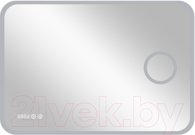 Зеркало Континент Bliss Led 100x70 (с линзой и часами)