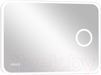 Зеркало Континент Bliss Led 100x70 (с линзой и часами)