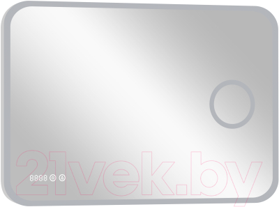 Зеркало Континент Bliss Led 100x70 (с линзой и часами)