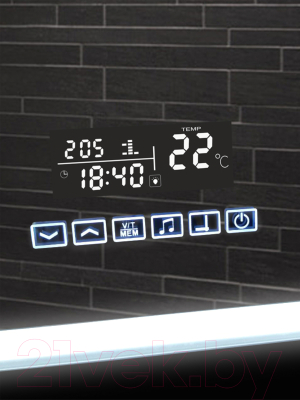 Зеркало Континент Demure Led 90x70 (с музыкальным блоком, подогревом)
