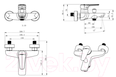 Смеситель Bravat Arden F6351385CP-01-RUS